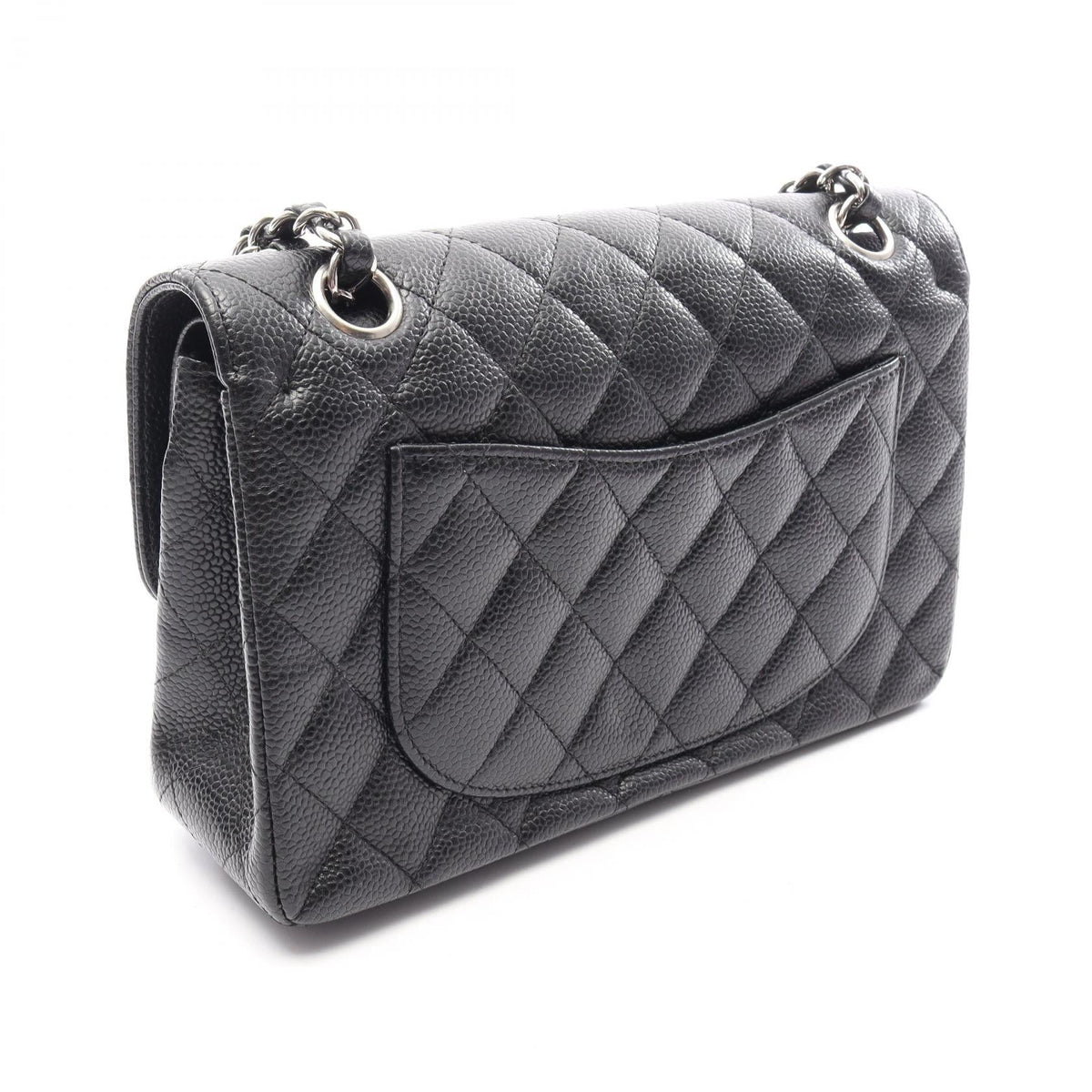 CHANEL Black Matelasse W flap Grained Calfskin leather 2101220098964