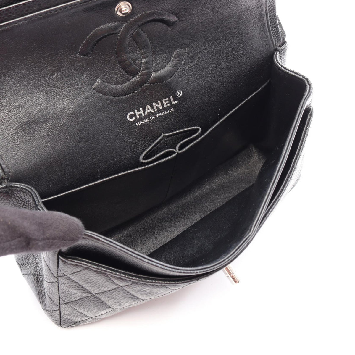 CHANEL Black Matelasse W flap Grained Calfskin leather 2101220098964