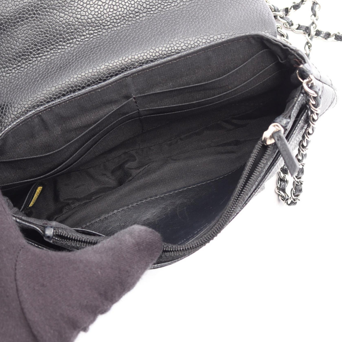 CHANEL Black Half Moon COCO Mark Grained Calfskin leather A40033 2101220118068