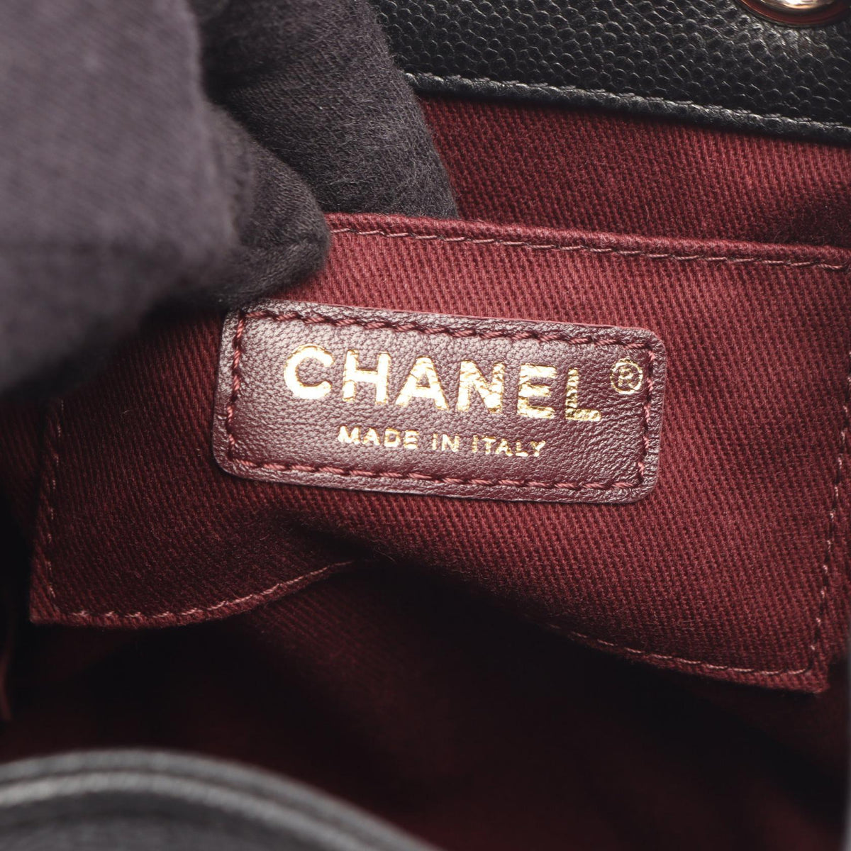 CHANEL Black Matelasse bucket bag Grained Calfskin leather AS2353 2101220124243