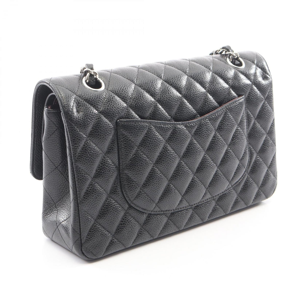 CHANEL Black Matelasse W flap Grained Calfskin leather A01112 2101220100780