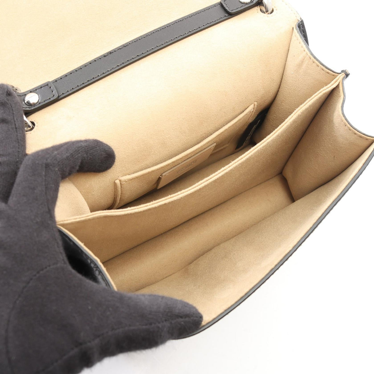 FENDI MINI KAN I Mini Canai Shoulder Bag Black leather 8M0381 2120900135706