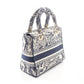 Christian Dior LADY D-LITE Medium 2WAY Handbag White/Navy canvas M0565OTDT_M808 2101220057343