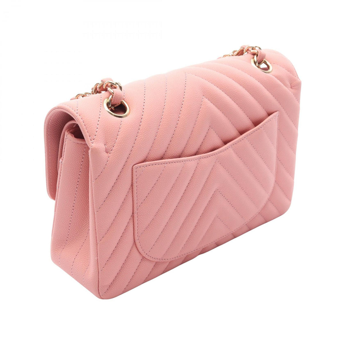 CHANEL Pink Matelasse W flap Grained Calfskin leather A01113 2106800635065