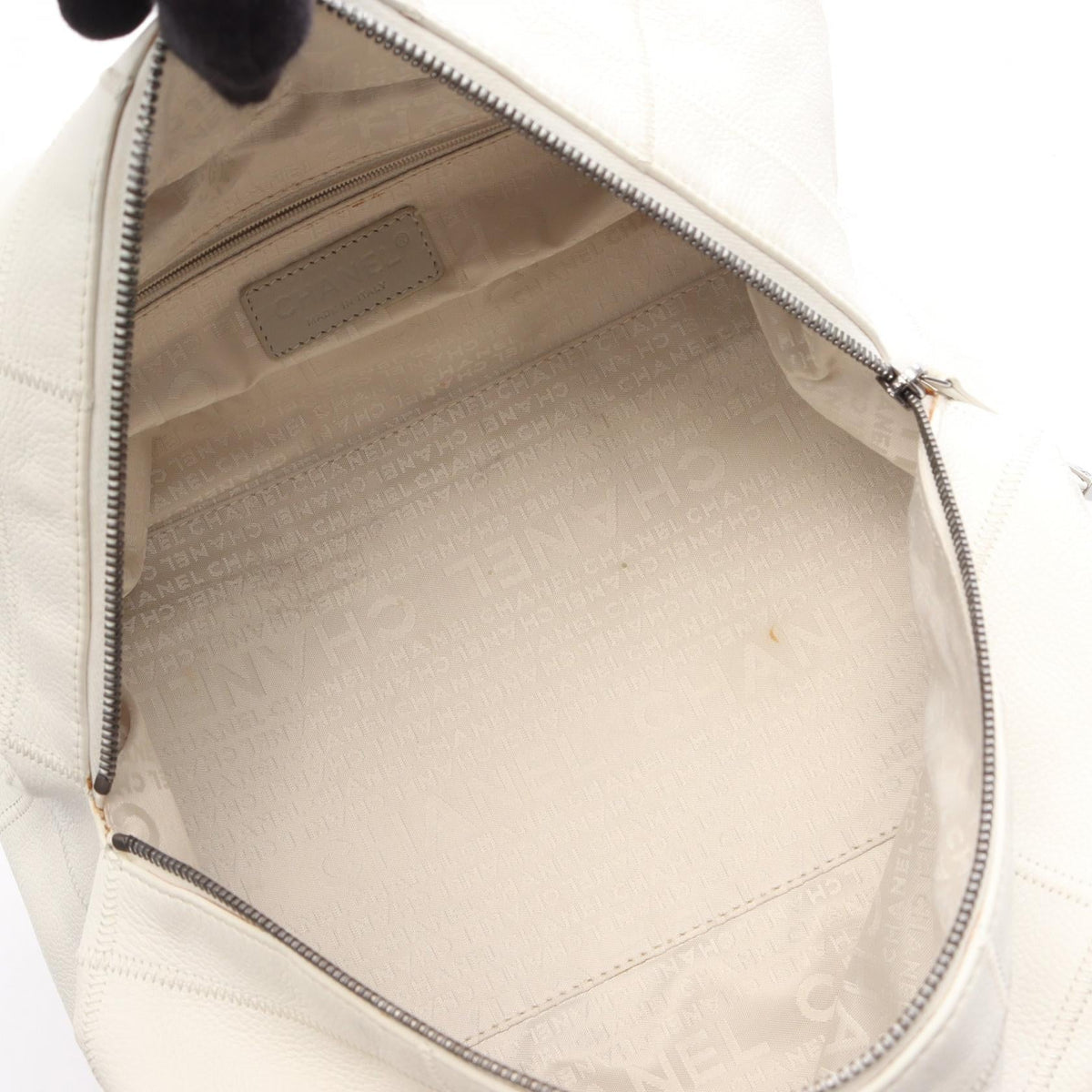 CHANEL White Chocolate bar Boston bag Grained Calfskin leather 2101219974491