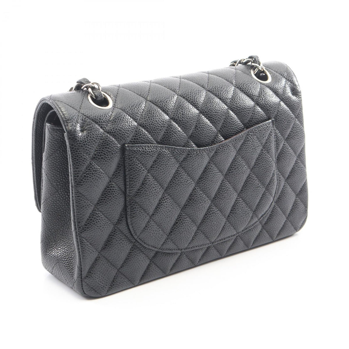 CHANEL Black Matelasse W flap Grained Calfskin leather 2101219996677