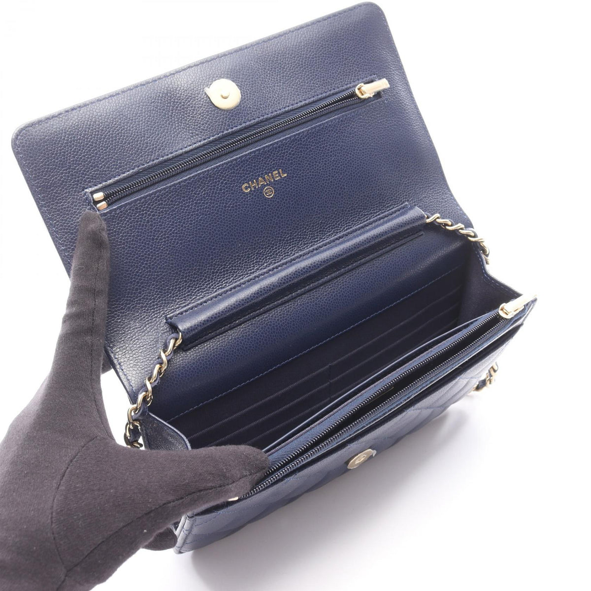 CHANEL Navy Matelasse Grained Calfskin leather AP0250 2101219815916