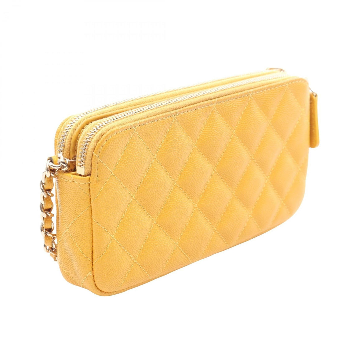 CHANEL Yellow Matelasse Grained Calfskin leather 2101219807270