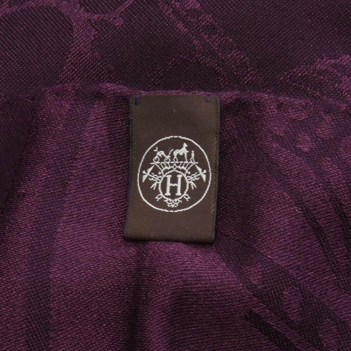 HERMES New Libris Stall Purple silk silk cashmere 2104102470797