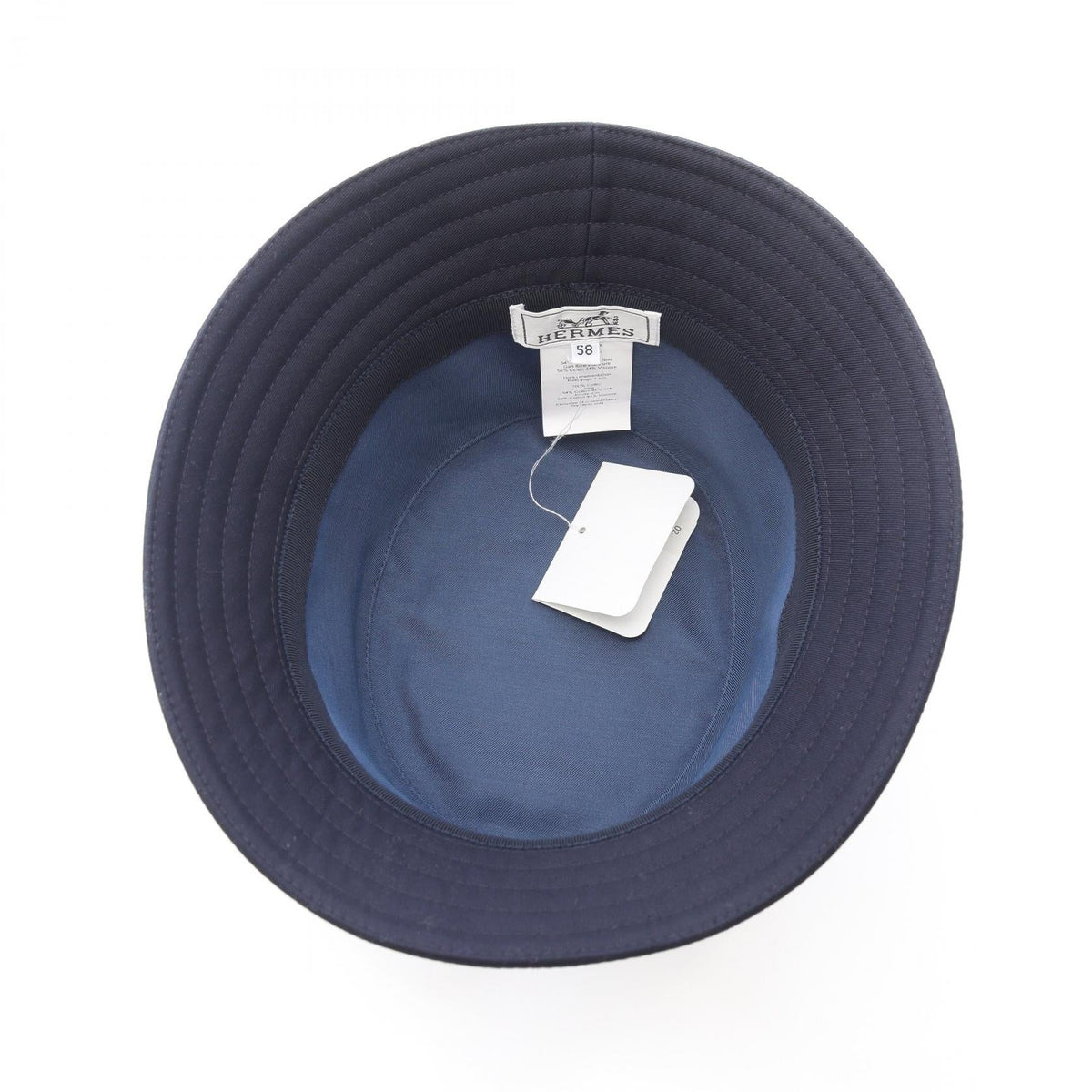 HERMES Harper H Electric hat Navy Other cotton 2104102473453