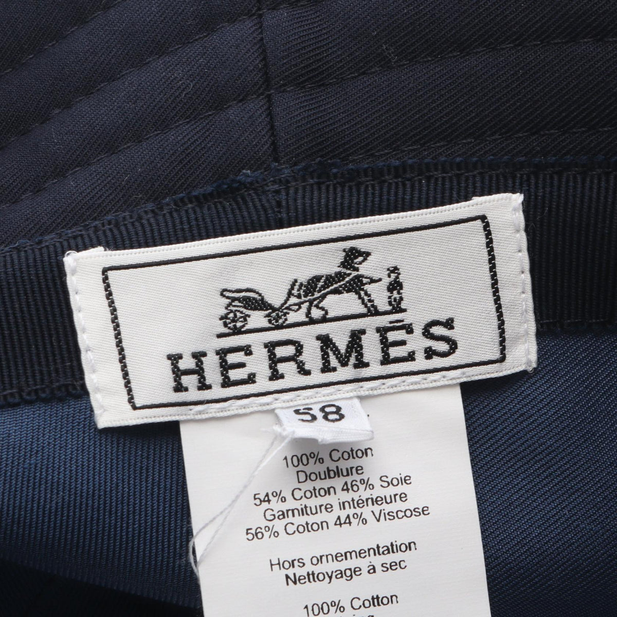 HERMES Harper H Electric hat Navy Other cotton 2104102473453