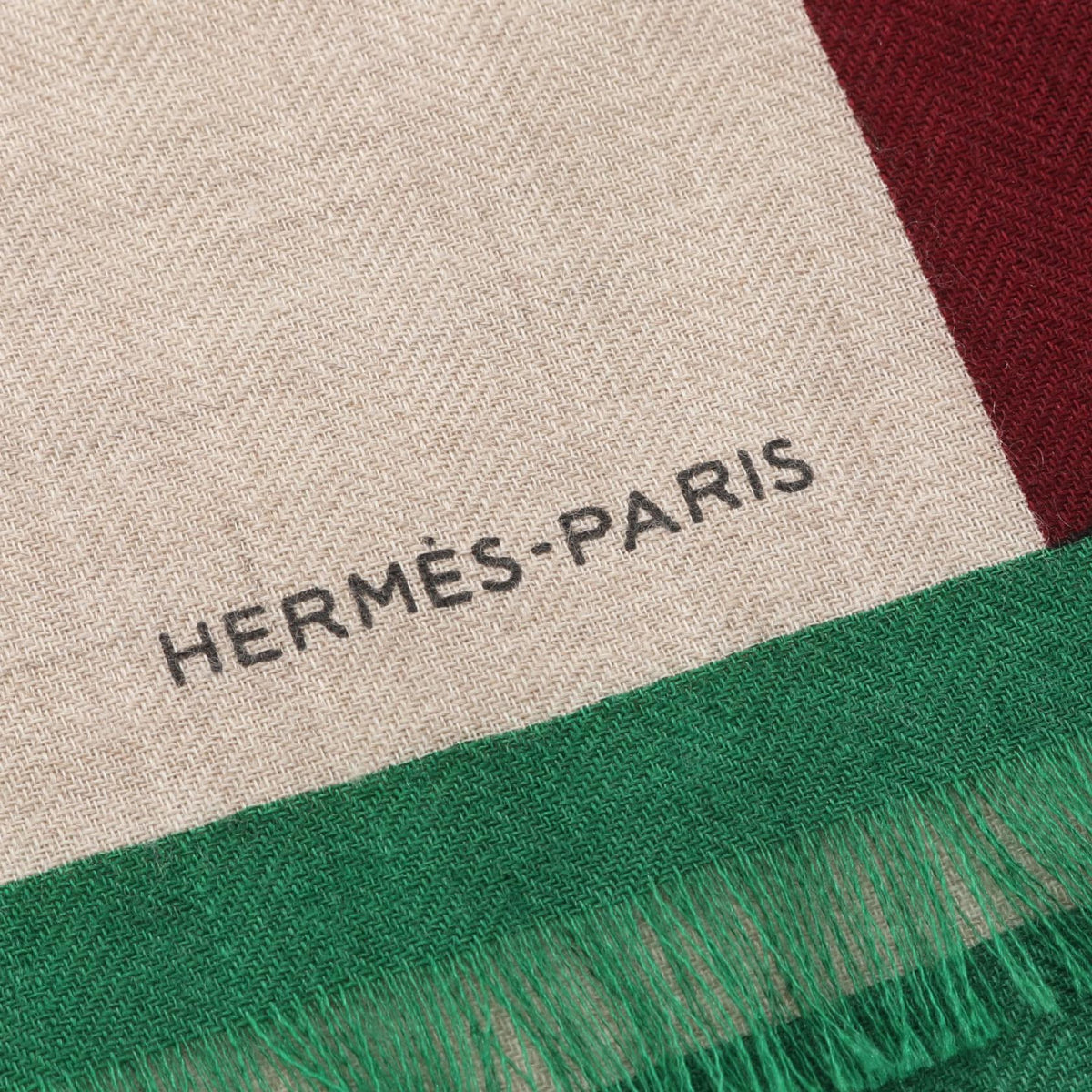 HERMES Rectangle Cheval a la Couverture StallBeige Beige Beige/Multicolor silk silk cashmere 2100301219700