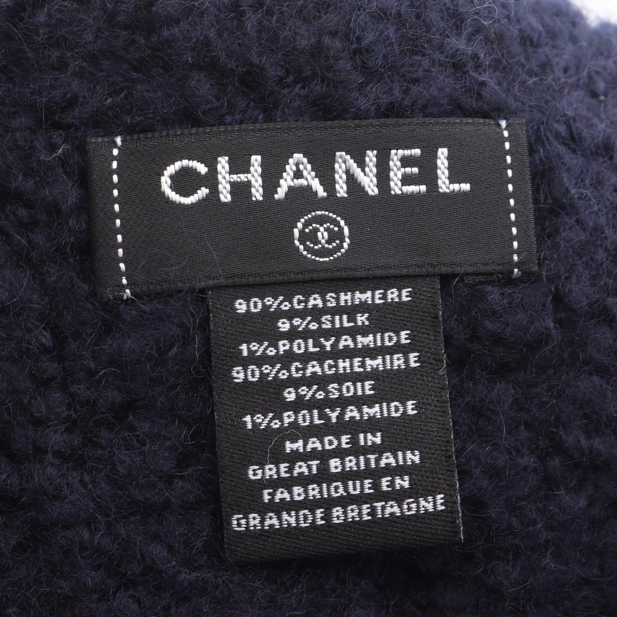 CHANEL Navy COCO Mark silk�cashmere 2104102466264