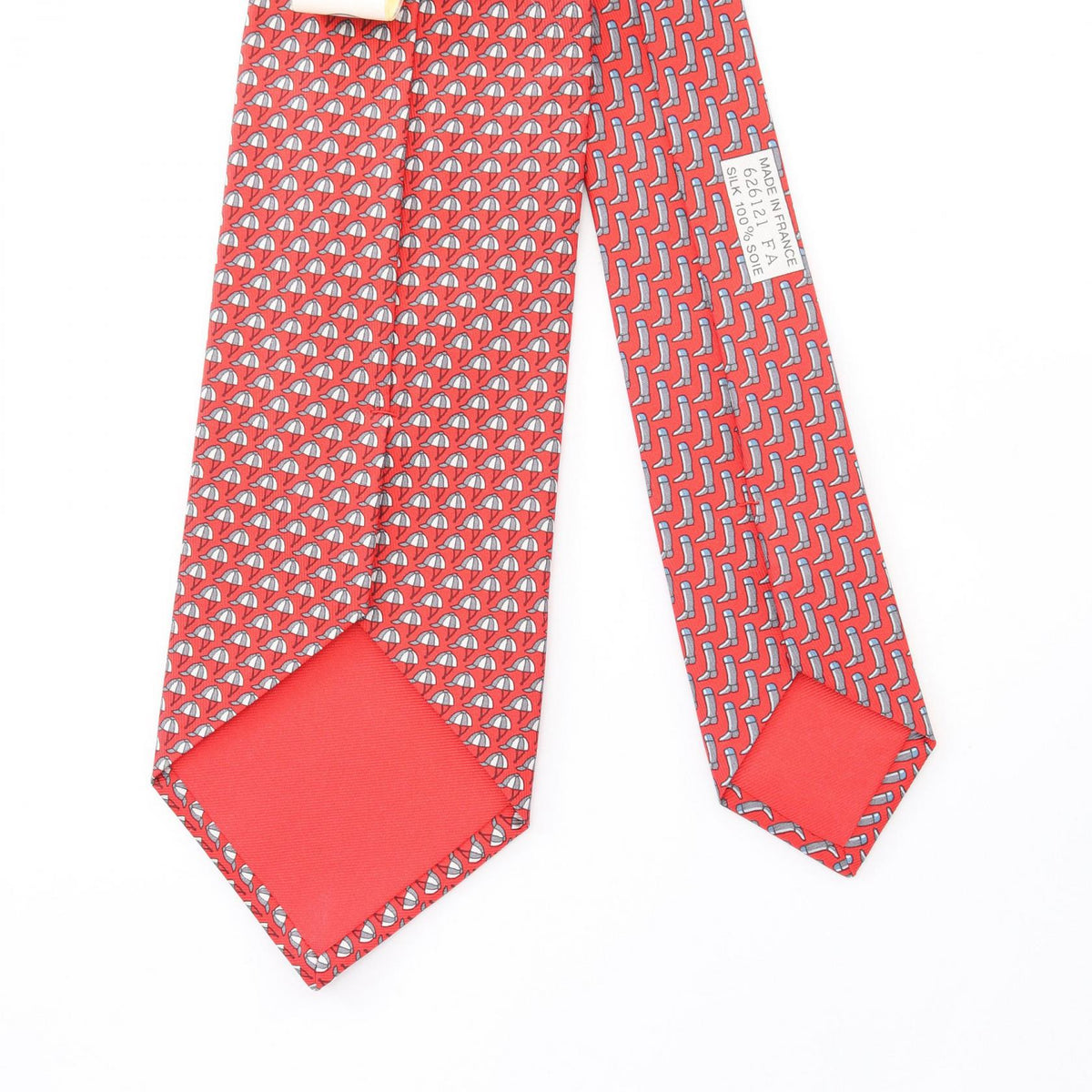 HERMES tie Red silk silk 2101219392929