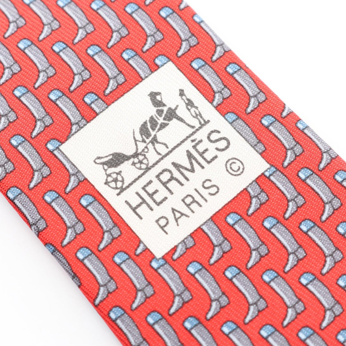 HERMES tie Red silk silk 2101219392929