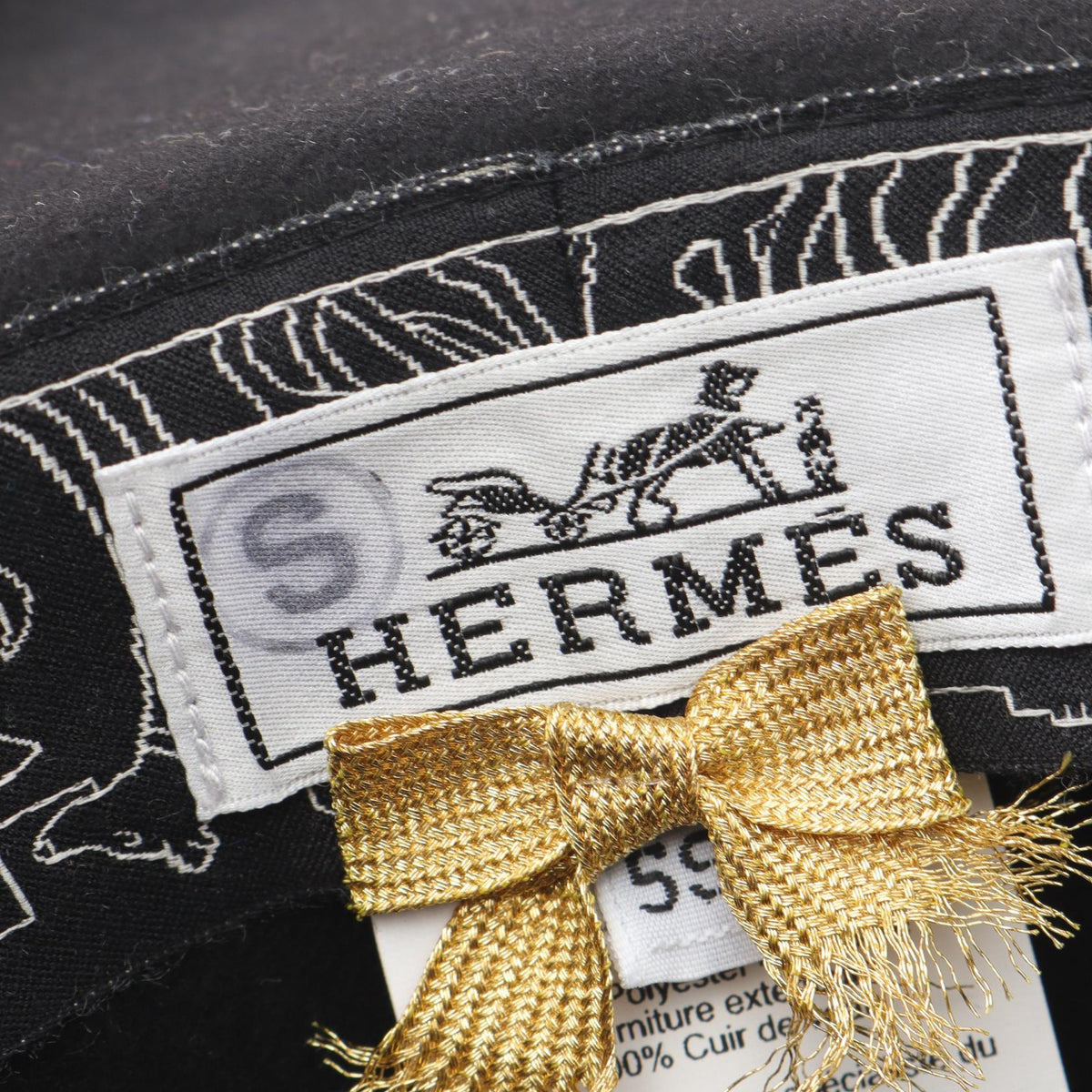 HERMES Collier hat Black Feutre Other Feutre 2101219372808