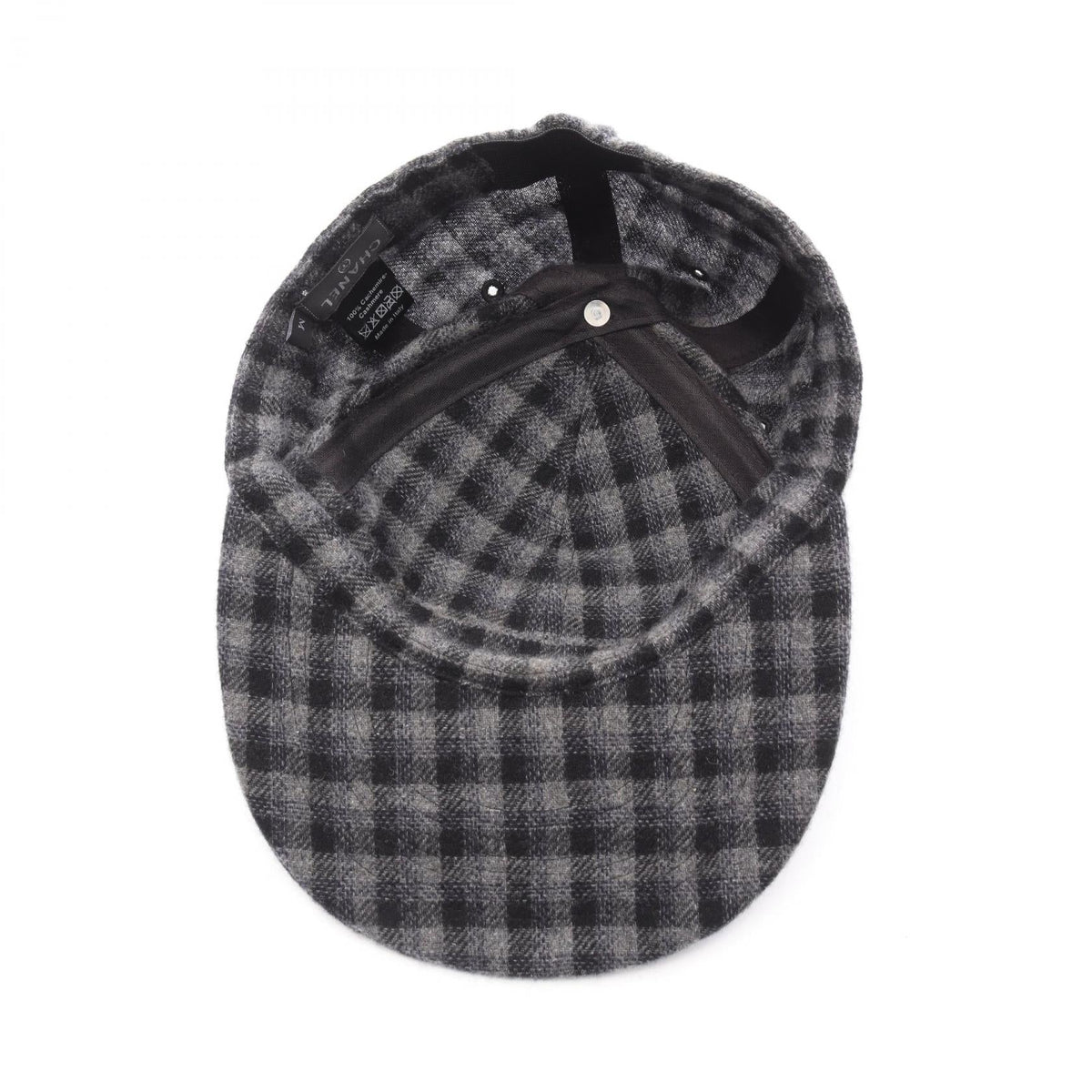 CHANEL Black/Gray COCO Mark check Other cashmere 2101218940282