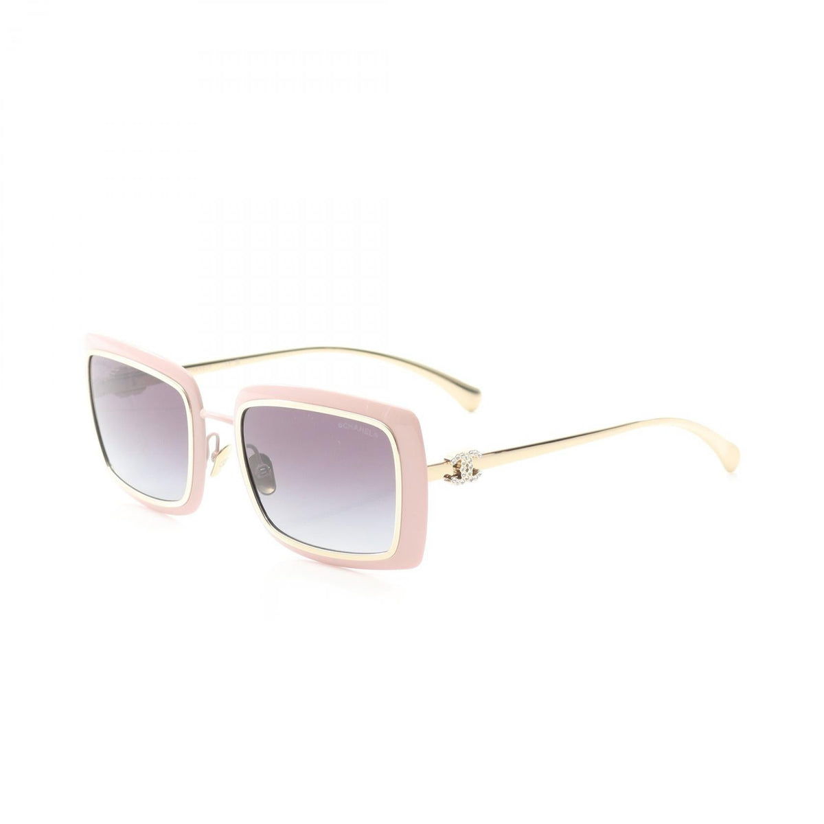 CHANEL Pink/Black Rectangle Shape Other�Gold Plated / Plastic 2104102407137