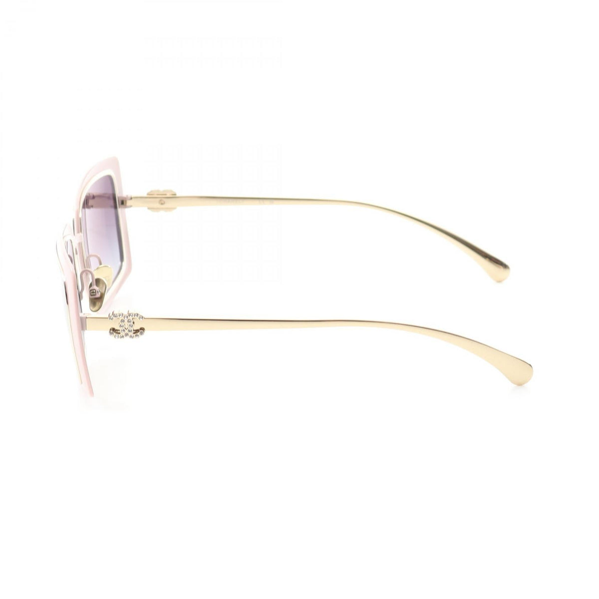 CHANEL Pink/Black Rectangle Shape Other�Gold Plated / Plastic 2104102407137