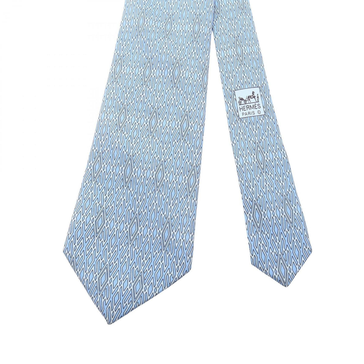 HERMES Overall handle tie Blue silk silk 2120300055154