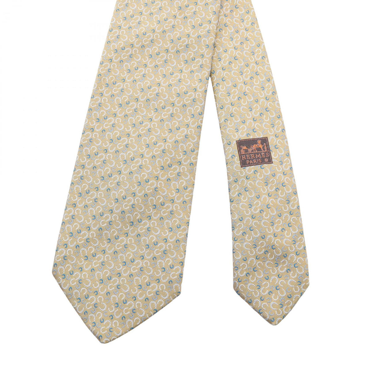 HERMES Fers en Vrac Horseshoe tie Yellow/Multicolor silk silk 2120300055185