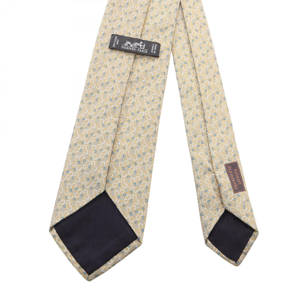 HERMES Fers en Vrac Horseshoe tie Yellow/Multicolor silk silk 2120300055185