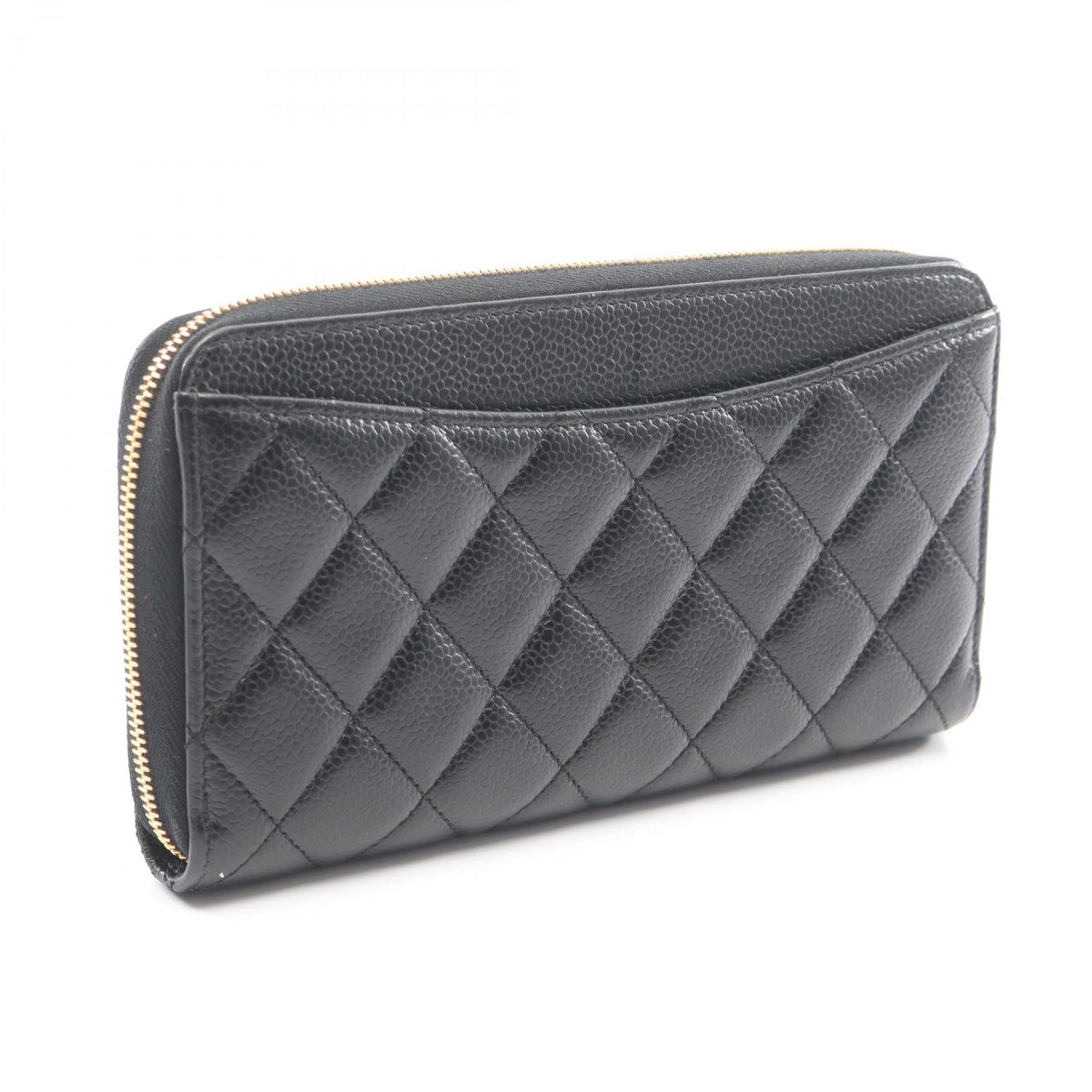 CHANEL Black Classic Long Zip Wallet Matelasse Grained Calfskin leather 2101220101848