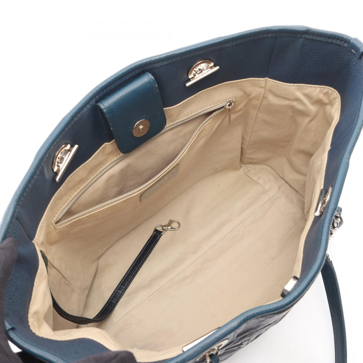 CHANEL Navy/Blue Deauville leather�Grained Calfskin leather 2101220125899