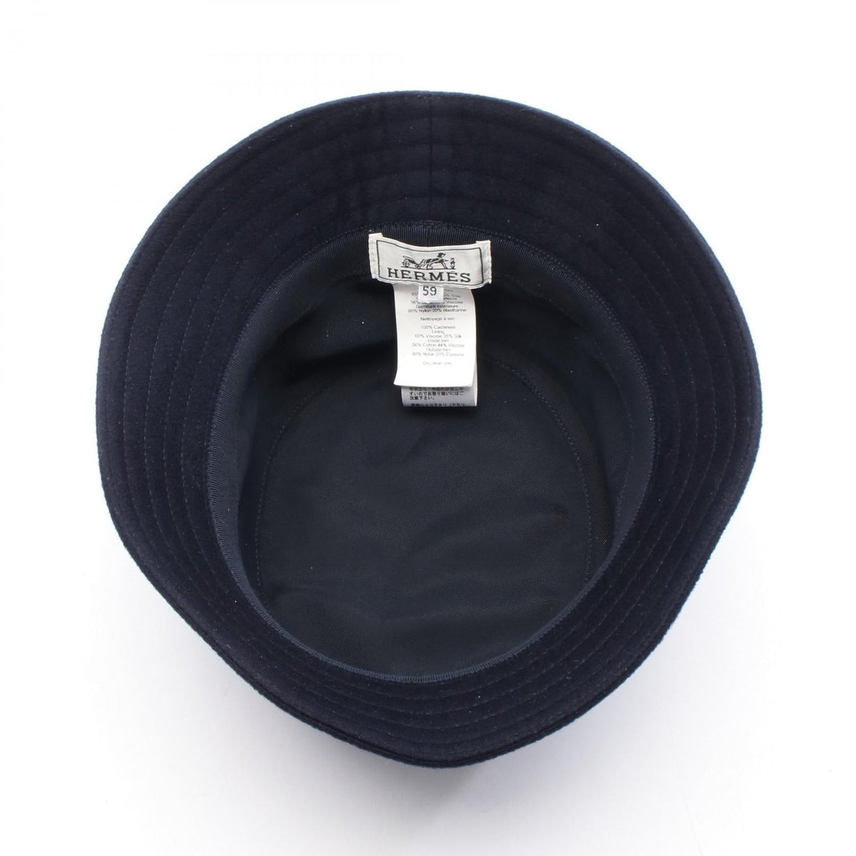 HERMES Fred Quarterbash Cotton Hat hat Navy Other cashmere 2101219465302