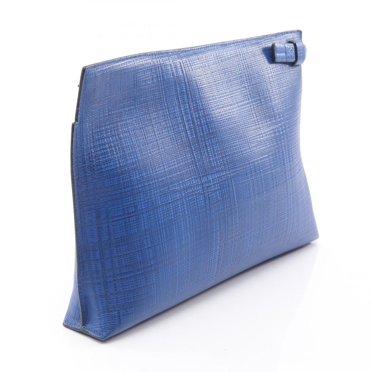 LOEWE T-Pouch Linen Anagram business bag clutch bag Blue leather 2101219388908