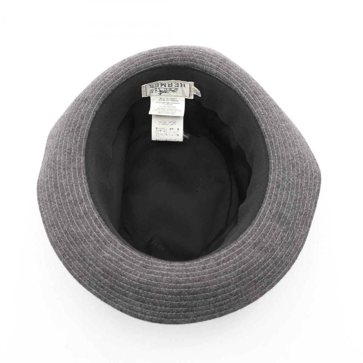 HERMES hat Gray silk silk cashmere 2107601120279