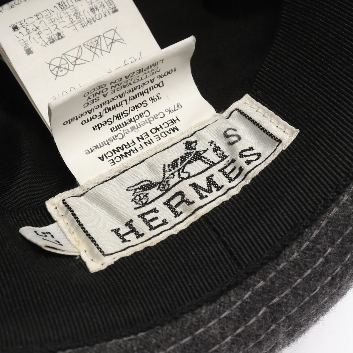 HERMES hat Gray silk silk cashmere 2107601120279