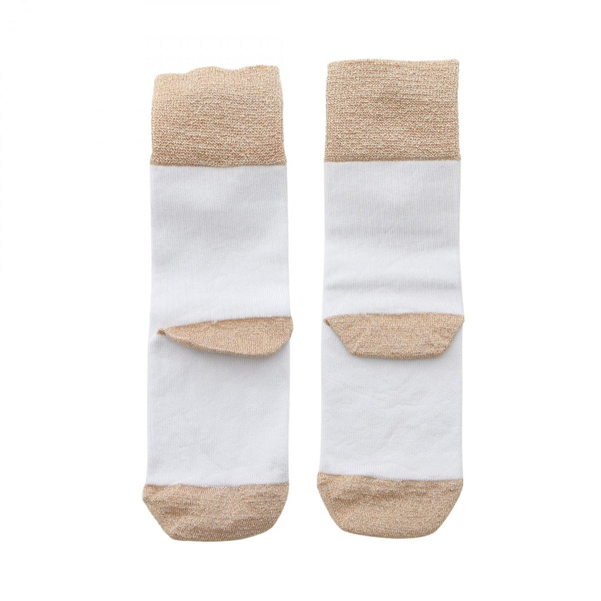 CHANEL White/Gold Camellia COCO Mark socks Other�Viscose 2121400005896