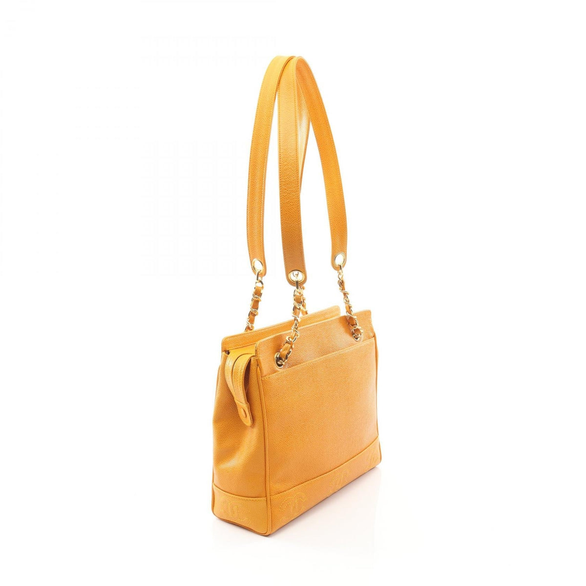 CHANEL Orange Triple COCO Mark Grained Calfskin leather 2101219368597