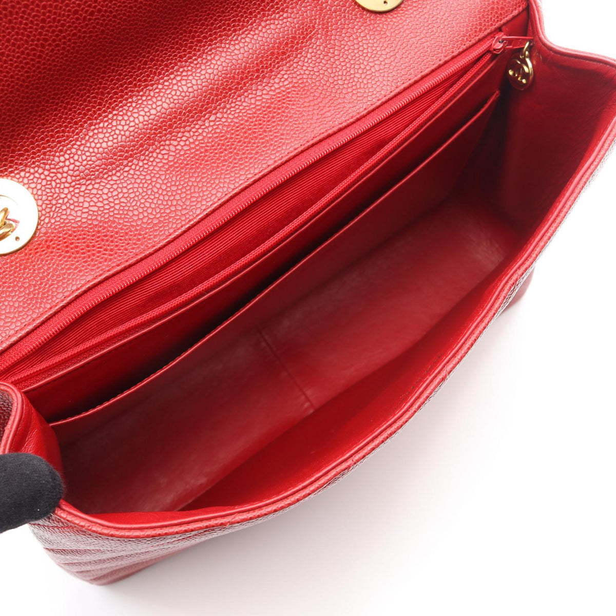 CHANEL Red Bias stitch Grained Calfskin leather 2106800615555