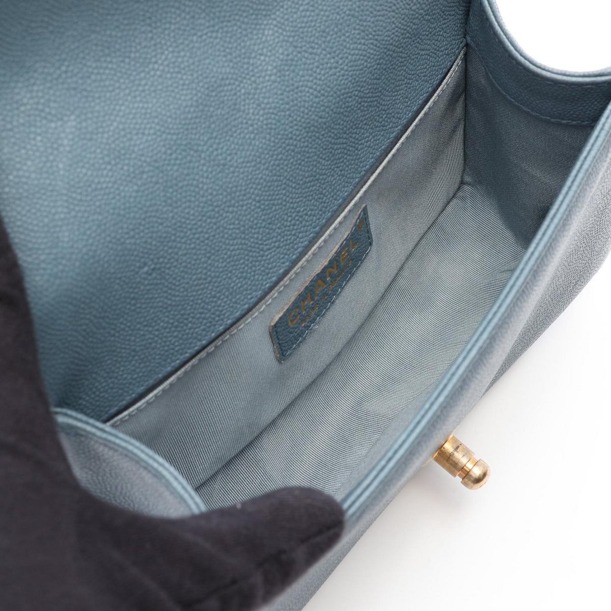 CHANEL Blue Boy Chanel Small Grained Calfskin leather 2107601163726