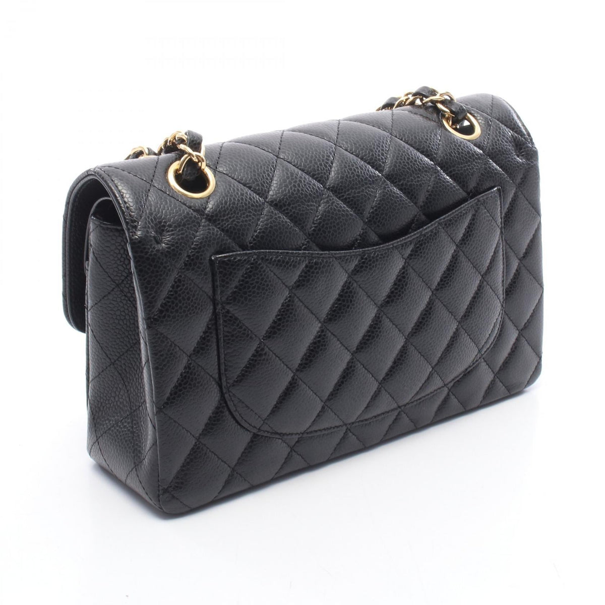 CHANEL Black Matelasse W flap Grained Calfskin leather 2101220042622