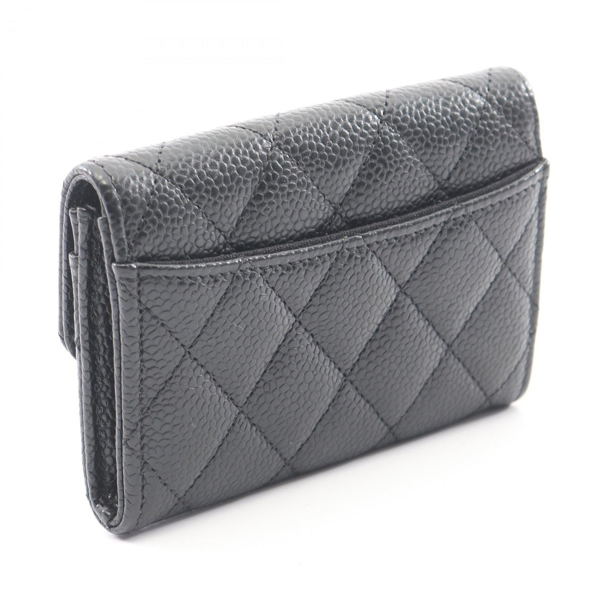 CHANEL Black Classic flap card case Matelasse Grained Calfskin leather 2101220082901