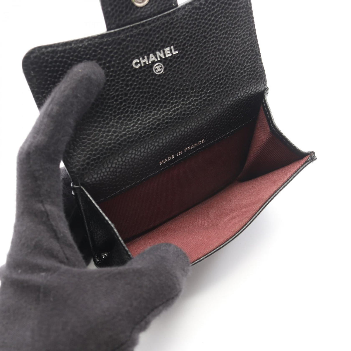 CHANEL Black Classic flap card case Matelasse Grained Calfskin leather 2101220082901