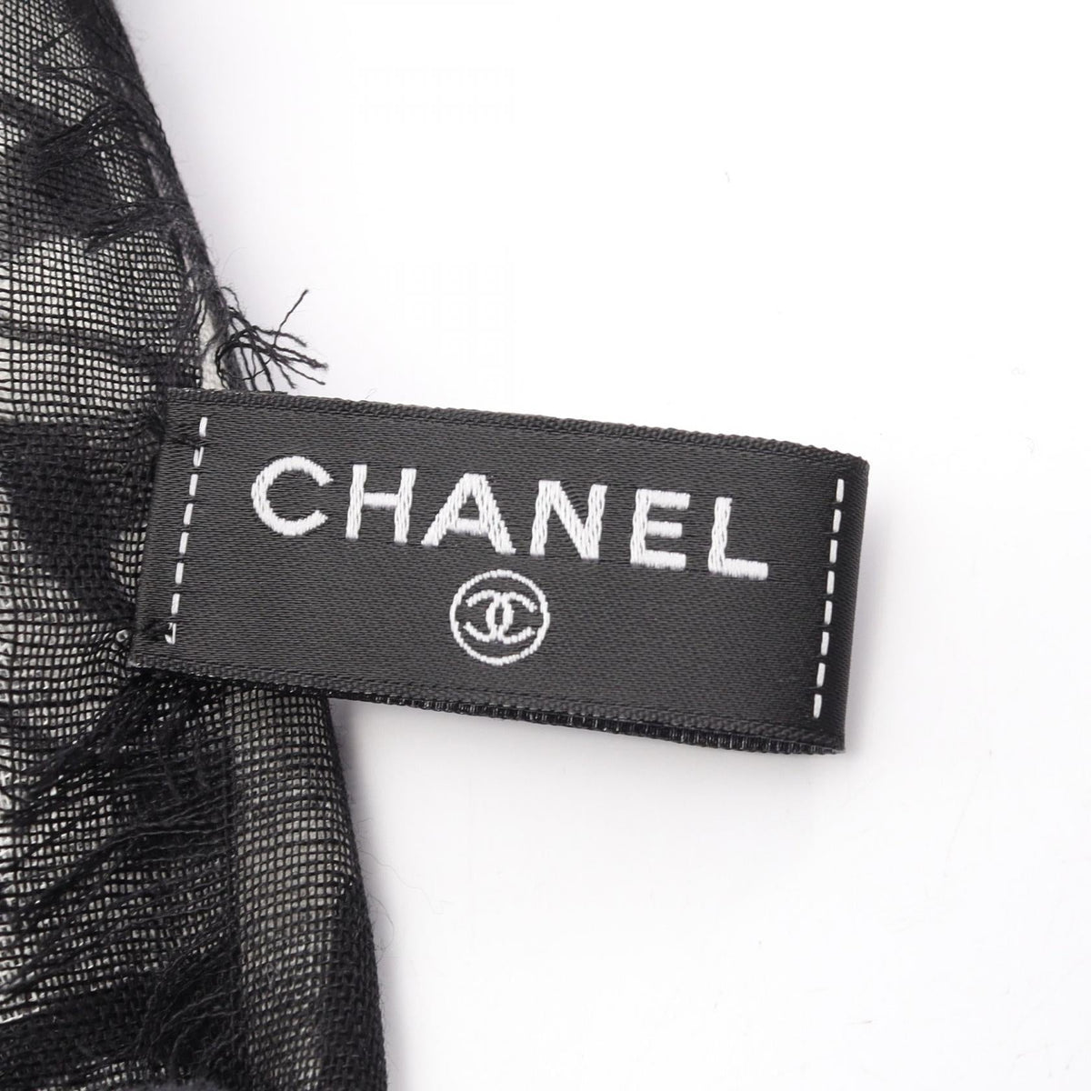 CHANEL Black/White COCO Mark silk�cashmere 2120100031563