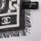 CHANEL Black/White COCO Mark silk�cashmere 2120100031563
