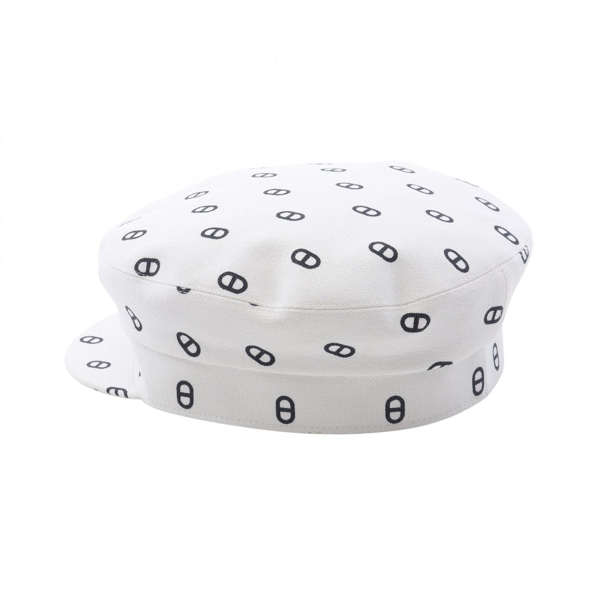HERMES Chaine dancre newsboy cap Other hatsWhite White White/Navy cotton 2120300043946