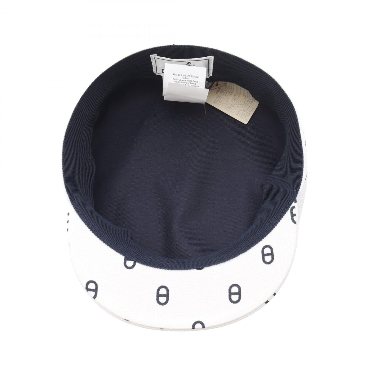 HERMES Chaine dancre newsboy cap Other hatsWhite White White/Navy cotton 2120300043946