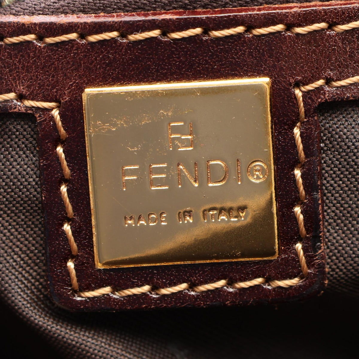 FENDI Zucchino Boston bag Beige/Brown PVC coated canvas leather 2101220130879