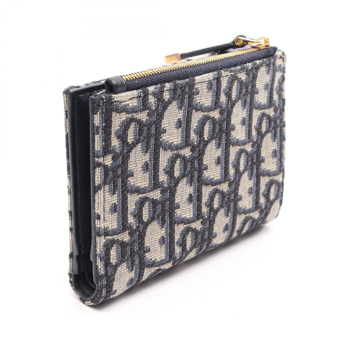 Christian Dior 30 Montaigne Dahlia Oblique Bi-fold wallet Beige/Navy leather campus S2197UTZQ_M928 2120100037671
