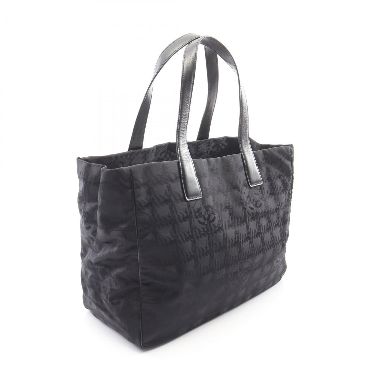 CHANEL Black New Travel Line MM leather�Nylon canvas A15991 2101220126865