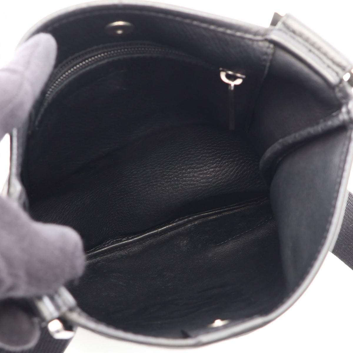 LOEWE anagram Shoulder Bag Black Suede leather 2101220127695