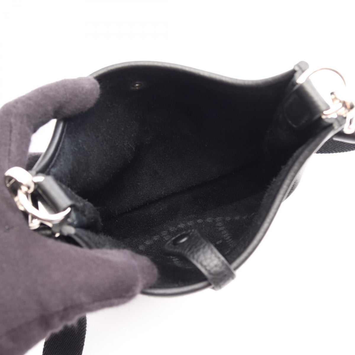 HERMES Evelyne Amazon TPM Shoulder Bag Black Taurillon Clemence Other Taurillon Clemence 2101220127756
