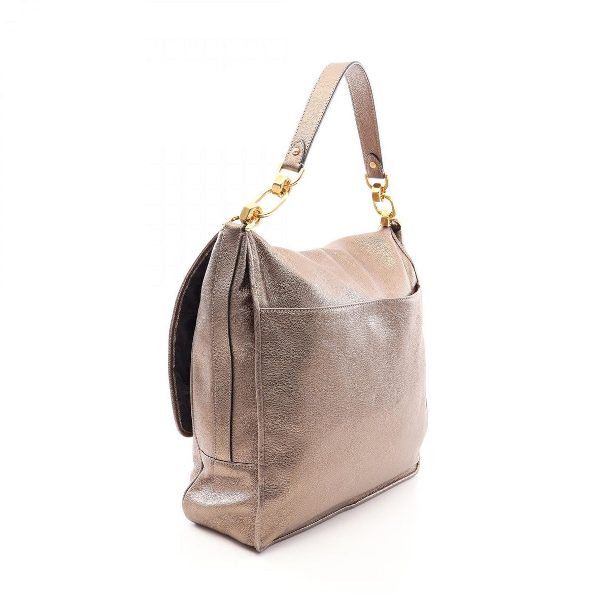 LOEWE Anagram Metallic Maia 2WAY Shoulder Bag Gold leather 2101220116811