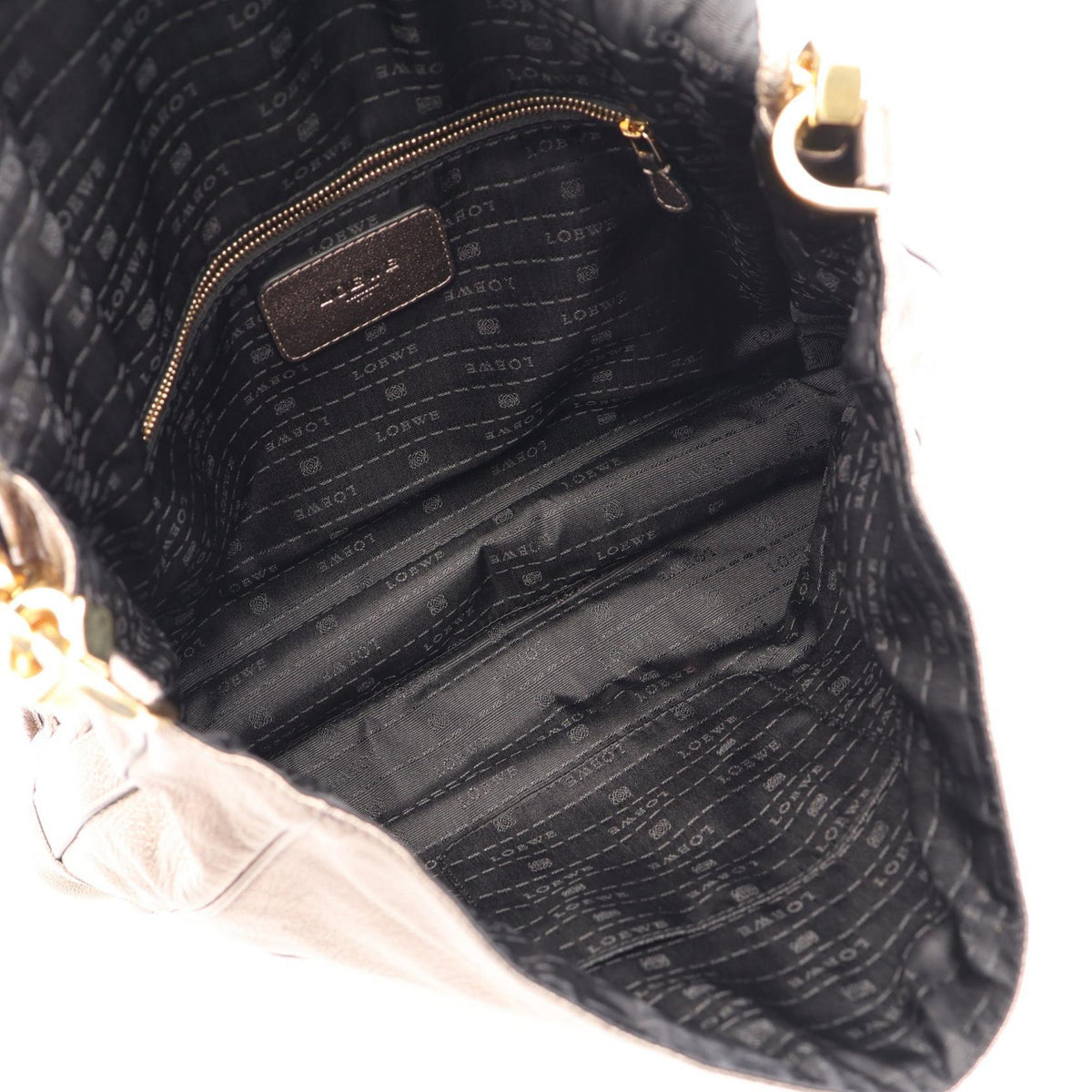 LOEWE Anagram Metallic Maia 2WAY Shoulder Bag Gold leather 2101220116811
